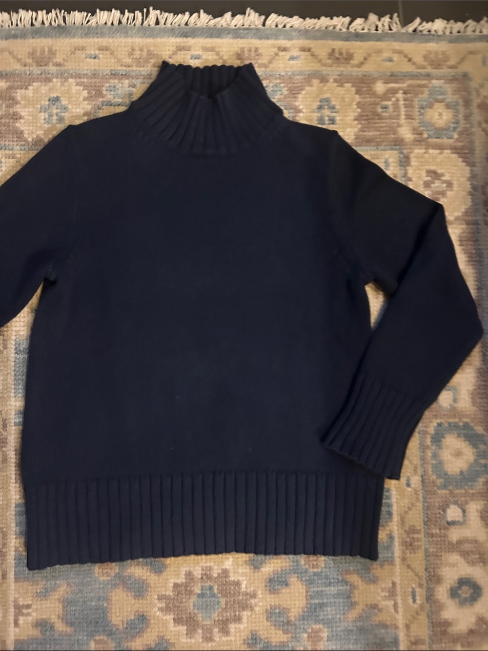 J. Crew Navy Ribbed Turtleneck Sweater